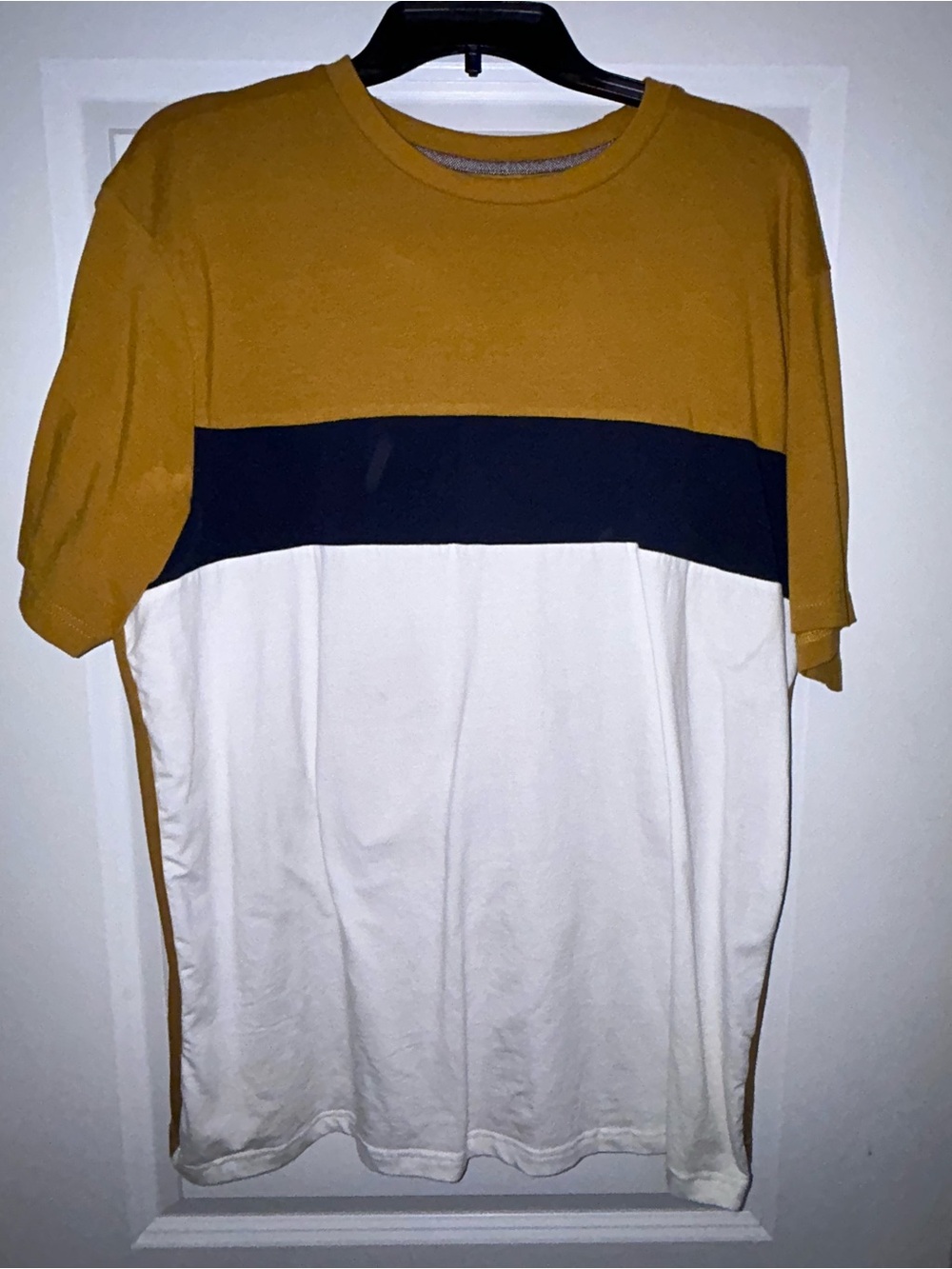 PD&C Mustard, Navy & White Colorblock Crewneck Tee